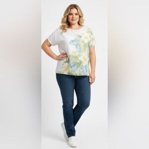 Alfred Dunner Tropical Floral Short Sleeve Tee